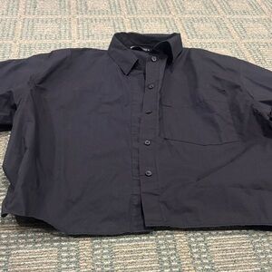 Zara Men's Dark Button-Down Shirt